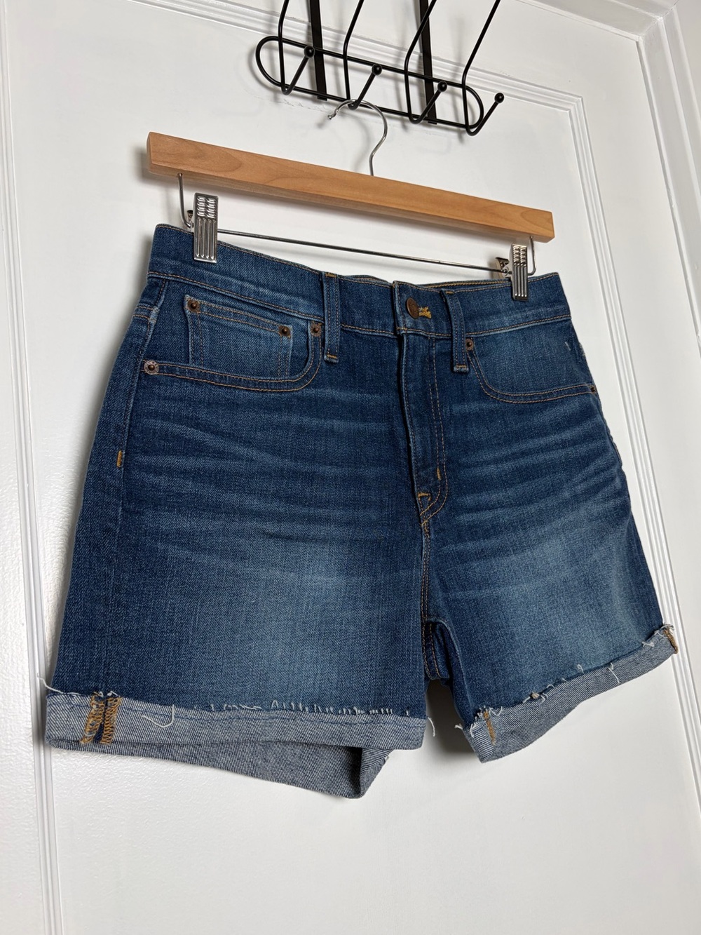 J Crew Classic Denim Jean Short in Dark Pacific Blue Wash - Picture 13 of 16